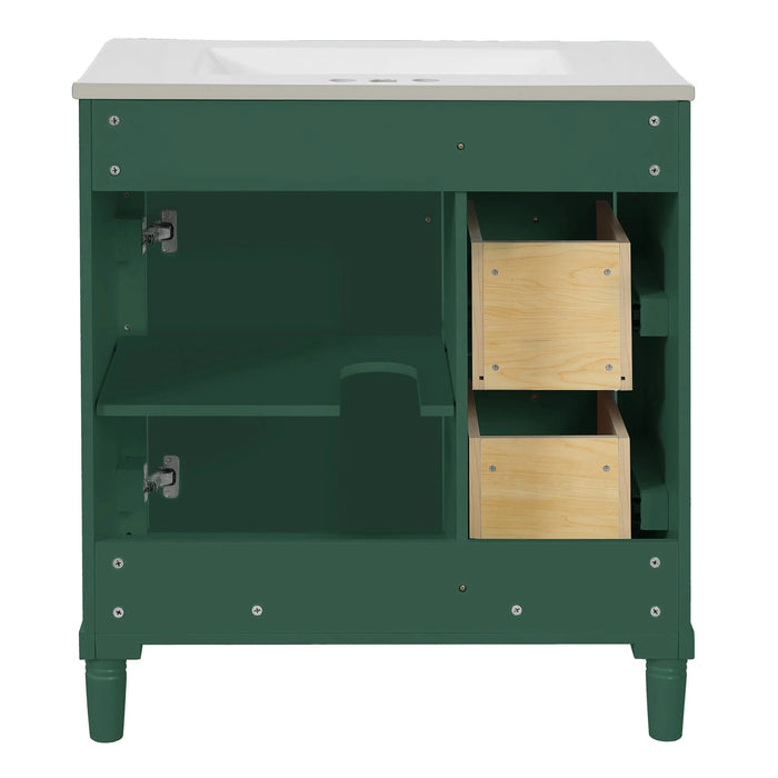 30' Bathroom Vanity with Sink, Freestanding Bathroom Storage Vanity Cabinet w/Soft-Closing Door, Bathroom Cabinet with 2 Drawers Default -DTYStore