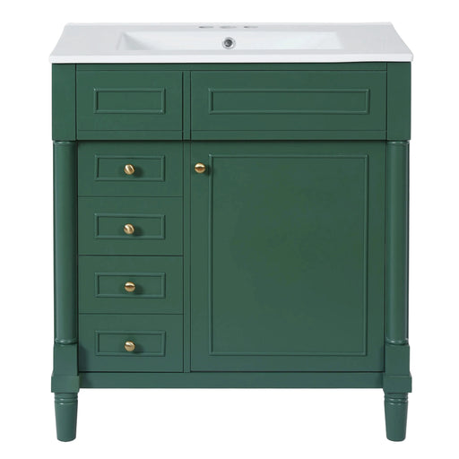 30' Bathroom Vanity with Sink, Freestanding Bathroom Storage Vanity Cabinet w/Soft-Closing Door, Bathroom Cabinet with 2 Drawers Default -DTYStore