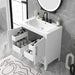 30' Bathroom Vanity with Sink, Multi-functional Bathroom Cabinet with Doors and Drawers, Solid Frame and MDF Board, White Default -DTYStore