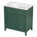 30' Bathroom Vanity with Sink Top, Bathroom Vanity Cabinet with Door and Two Drawers, Solid Wood Frame, One Package, Green (Old Sku:WF311620AAG) Default -DTYStore