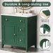 30' Bathroom Vanity with Sink Top, Bathroom Vanity Cabinet with Door and Two Drawers, Solid Wood Frame, One Package, Green (Old Sku:WF311620AAG) Default -DTYStore