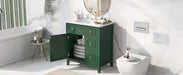 30' Bathroom Vanity with Sink Top, Bathroom Vanity Cabinet with Door and Two Drawers, Solid Wood Frame, One Package, Green (Old Sku:WF311620AAG) Default -DTYStore