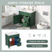 30' Bathroom Vanity with Sink Top, Bathroom Vanity Cabinet with Door and Two Drawers, Solid Wood Frame, One Package, Green (Old Sku:WF311620AAG) Default -DTYStore
