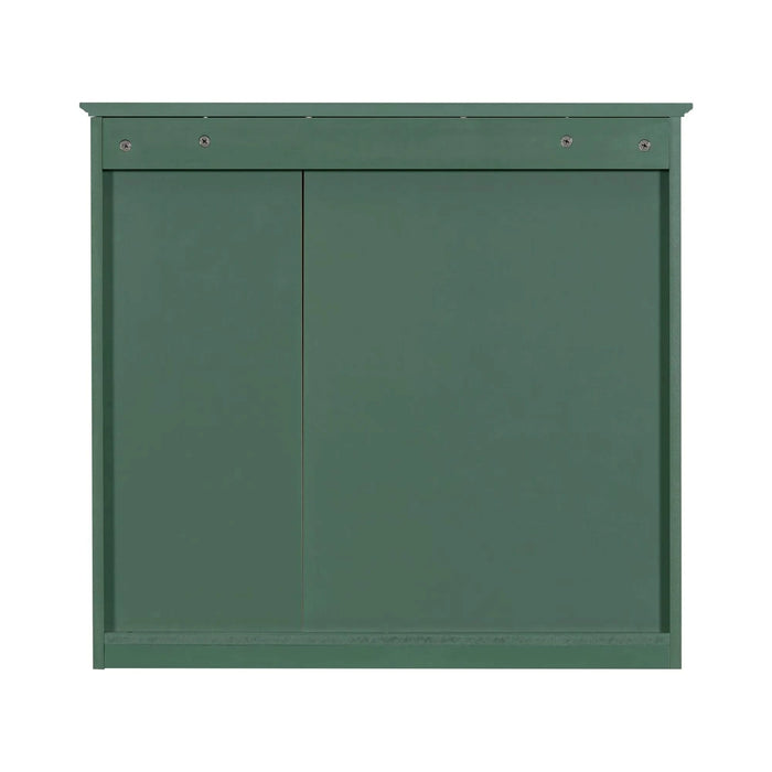 30'' Bathroom Vanity with Top Sink, Modern Bathroom Storage Cabinet with 2 Drawers and a Tip-out Drawer, Freestanding Vanity Set with Mirror Cabinet, Single Sink Bathroom Vanity Default -DTYStore