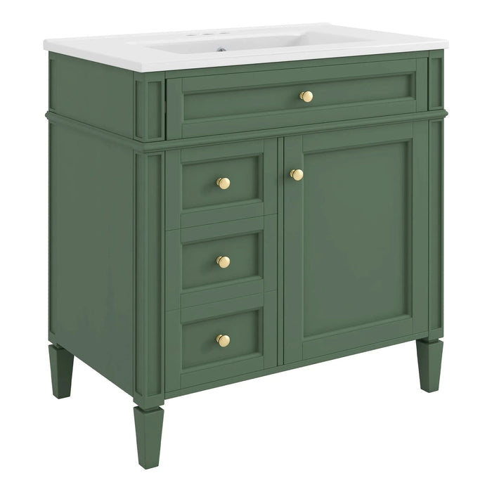 30'' Bathroom Vanity with Top Sink, Modern Bathroom Storage Cabinet with 2 Drawers and a Tip-out Drawer, Single Sink Bathroom Vanity Default -DTYStore