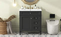 30'' Bathroom Vanity with Top Sink, Modern Bathroom Storage Cabinet with 2 Drawers and a Tip-out Drawer, Single Sink Bathroom Vanity Default -DTYStore