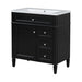 30'' Bathroom Vanity with Top Sink, Modern Bathroom Storage Cabinet with 2 Drawers and a Tip-out Drawer, Single Sink Bathroom Vanity (Same as SW000122AAB) Default -DTYStore