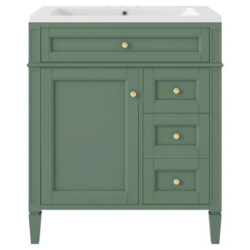 30'' Bathroom Vanity with Top Sink, Modern Bathroom Storage Cabinet with 2 Drawers and a Tip-out Drawer, Single Sink Bathroom Vanity (Same as SW000122AAF-1) Default -DTYStore