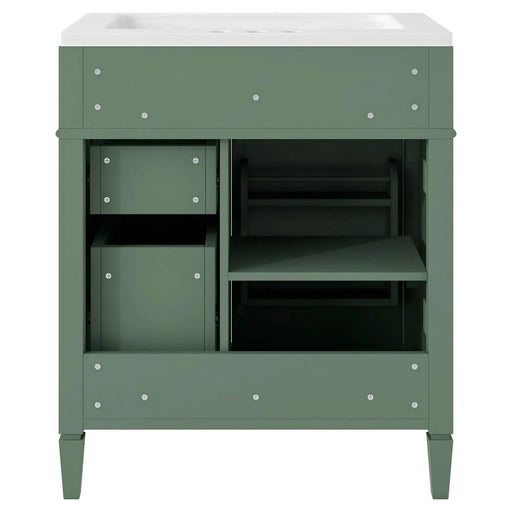 30'' Bathroom Vanity with Top Sink, Modern Bathroom Storage Cabinet with 2 Drawers and a Tip-out Drawer, Single Sink Bathroom Vanity (Same as SW000122AAF-1) Default -DTYStore