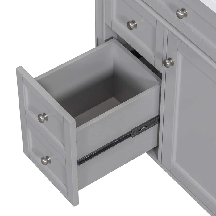 30'' Bathroom Vanity with Top Sink, Modern Bathroom Storage Cabinet with 2 Drawers and a Tip-out Drawer, Single Sink Bathroom Vanity Default -DTYStore