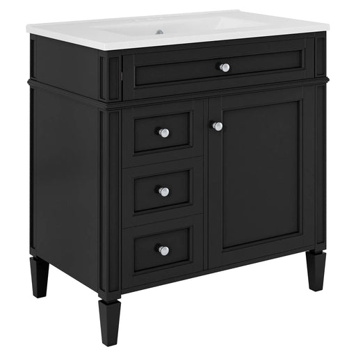 30'' Bathroom Vanity with Top Sink, Modern Bathroom Storage Cabinet with 2 Drawers and a Tip-out Drawer, Single Sink Bathroom Vanity Default -DTYStore