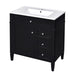 30'' Bathroom Vanity with Top Sink, Modern Bathroom Storage Cabinet with 2 Drawers and a Tip-out Drawer, Single Sink Bathroom Vanity Default -DTYStore