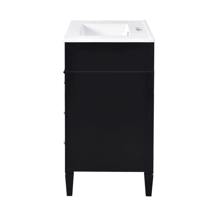 30'' Bathroom Vanity with Top Sink, Modern Bathroom Storage Cabinet with 2 Drawers and a Tip-out Drawer, Single Sink Bathroom Vanity Default -DTYStore