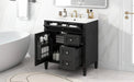 30'' Bathroom Vanity with Top Sink, Modern Bathroom Storage Cabinet with 2 Drawers and a Tip-out Drawer, Single Sink Bathroom Vanity Default -DTYStore