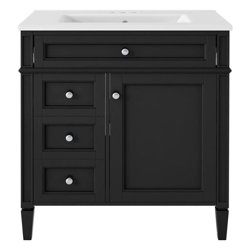 30'' Bathroom Vanity with Top Sink, Modern Bathroom Storage Cabinet with 2 Drawers and a Tip-out Drawer, Single Sink Bathroom Vanity Default -DTYStore