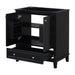 30' Bathroom Vanity without Sink, Base Only, Multi-functional Bathroom Cabinet with Doors and Drawer, Solid Frame and MDF Board, Black Default -DTYStore