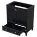 30' Bathroom Vanity without Sink, Base Only, Multi-functional Bathroom Cabinet with Doors and Drawer, Solid Frame and MDF Board, Black Default -DTYStore