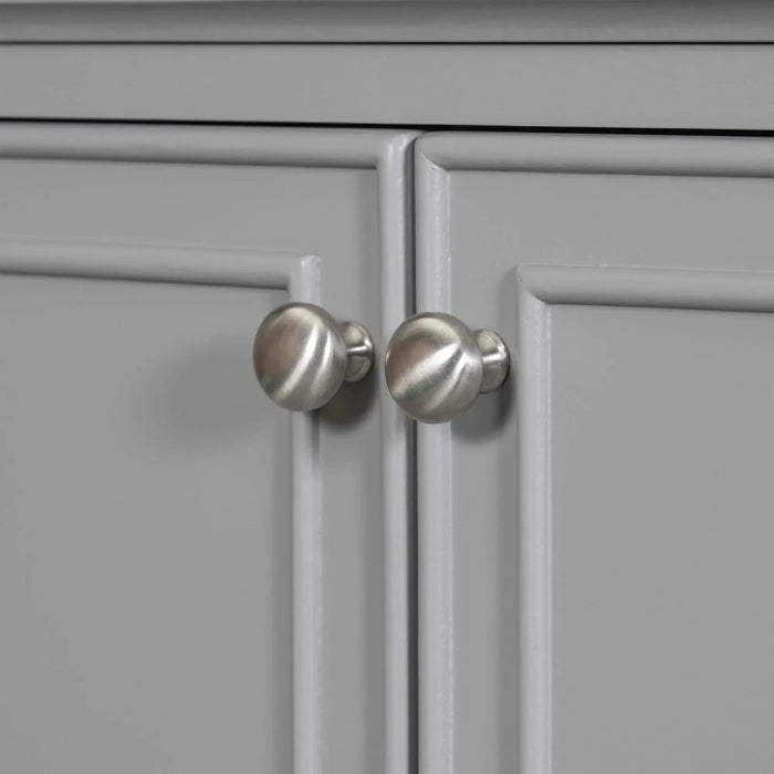 30' Bathroom Vanity without Sink, Base Only, Multi-functional Bathroom Cabinet with Doors and Drawer, Solid Frame and MDF Board, Grey Default -DTYStore