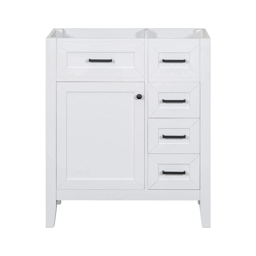 30' Bathroom Vanity without Sink, Cabinet Base Only, Bathroom Cabinet with Drawers, Solid Frame and MDF Board, White Default -DTYStore