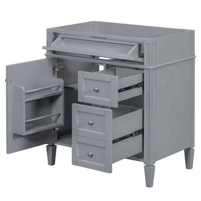 30'' Bathroom Vanity without Top Sink, Modern Bathroom Storage Cabinet with 2 Drawers and a Tip-out Drawer (NOT INCLUDE BASIN) Default -DTYStore