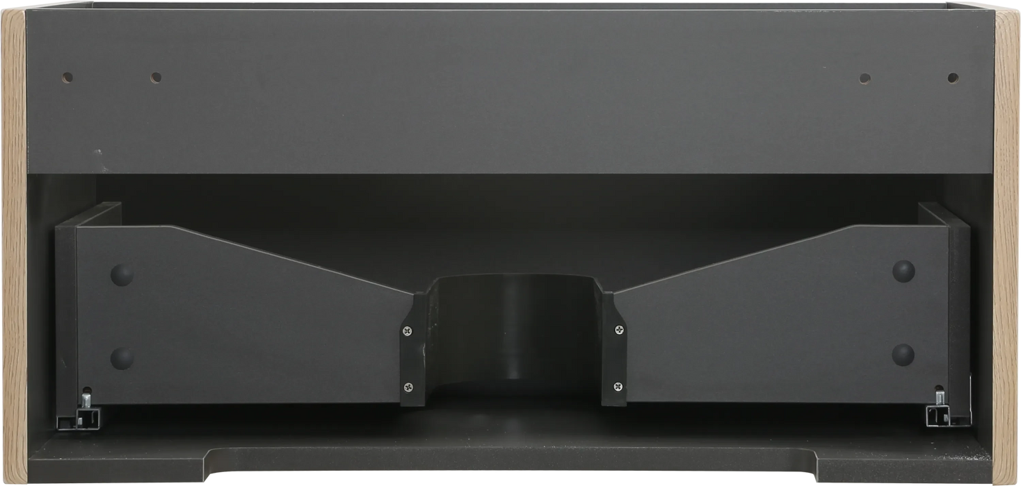 30'' Floating Bathroom Vanity with Sink Combo, Modern Wall-Mounted Striped Bathroom Storage Cabinet with Soft-Close Drawer and Glossy White Solid Surface Basin, Natural Oak 24V16-30NOW Default -DTYStore