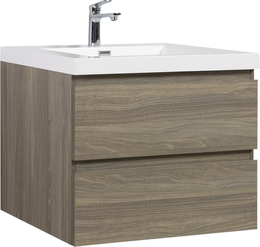 30' Floating Bathroom Vanity with Sink, Modern Wall-Mounted Bathroom Storage Vanity Cabinet with Resin Top Basin and Soft Close Drawers, Ash Grey 24V11-30AG Default -DTYStore