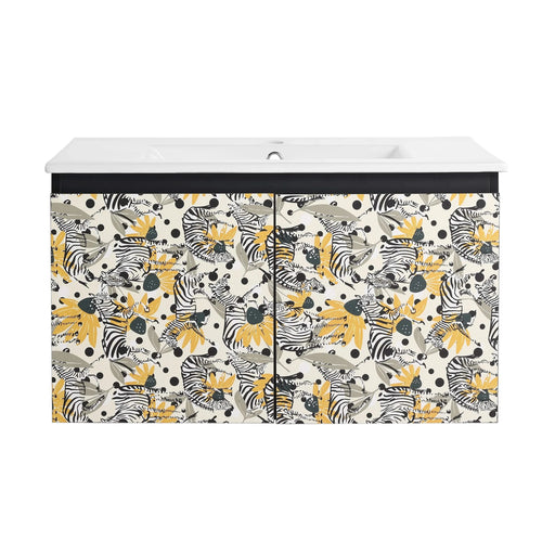 30'' Floating Wall-Mounted Bathroom Vanity With Ceramics Sink & Soft-Close Cabinet Door, KD-Package Default -DTYStore