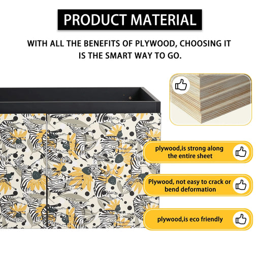 30'' Floating Wall-Mounted Bathroom Vanity With Ceramics Sink & Soft-Close Cabinet Door, KD-Package Default -DTYStore