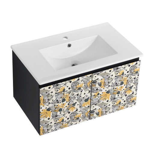 30'' Floating Wall-Mounted Bathroom Vanity With Ceramics Sink & Soft-Close Cabinet Door, KD-Package Default -DTYStore