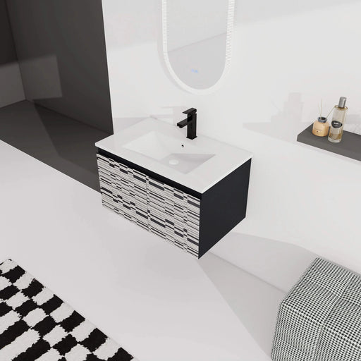30'' Floating Wall-Mounted Bathroom Vanity With Ceramics Sink & Soft-Close Cabinet Door, KD-Package Default -DTYStore