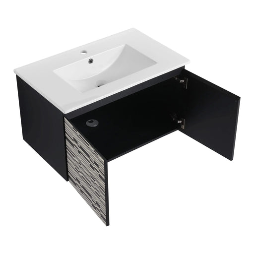 30'' Floating Wall-Mounted Bathroom Vanity With Ceramics Sink & Soft-Close Cabinet Door, KD-Package Default -DTYStore