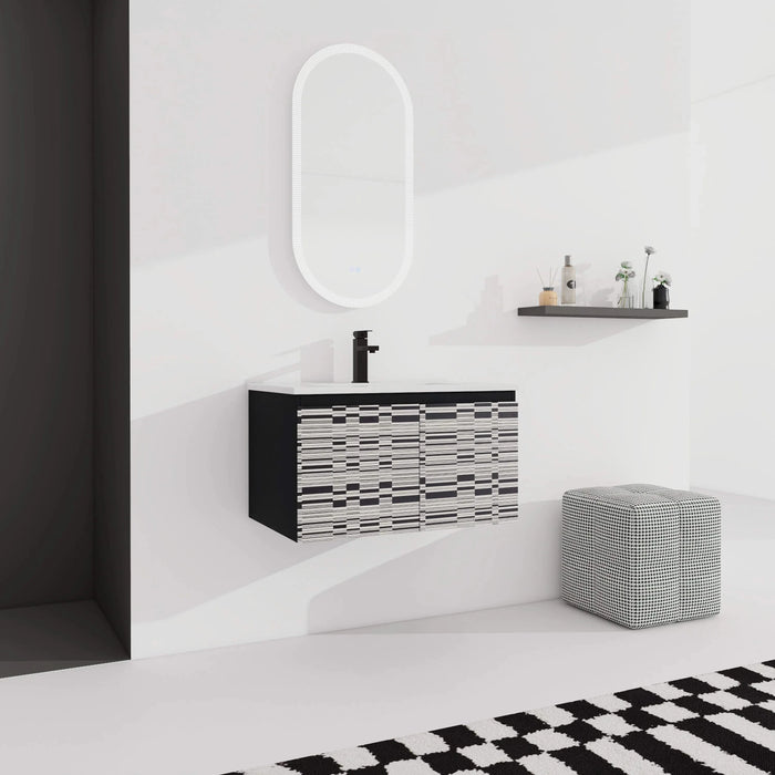30'' Floating Wall-Mounted Bathroom Vanity With Ceramics Sink & Soft-Close Cabinet Door, KD-Package Default -DTYStore