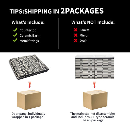 30'' Floating Wall-Mounted Bathroom Vanity With Ceramics Sink & Soft-Close Cabinet Door, KD-Package Default -DTYStore