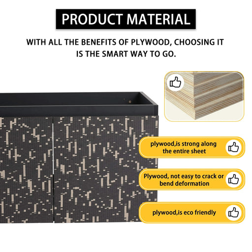 30'' Floating Wall-Mounted Bathroom Vanity With Ceramics Sink & Soft-Close Cabinet Door, KD-Package Default -DTYStore