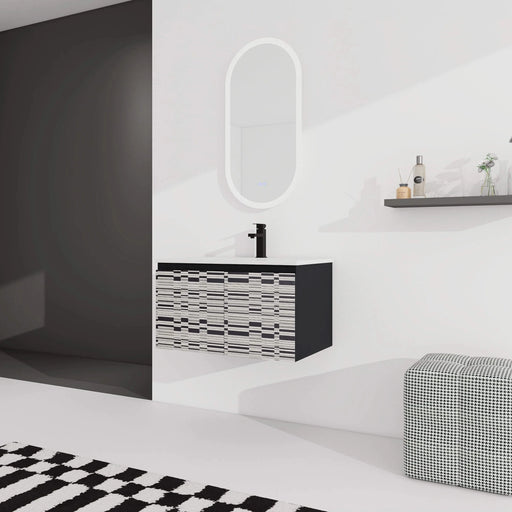 30'' Floating Wall-Mounted Bathroom Vanity With Ceramics Sink & Soft-Close Cabinet Door, KD-Package Default -DTYStore