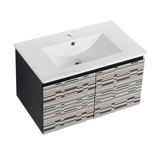 30'' Floating Wall-Mounted Bathroom Vanity With Ceramics Sink & Soft-Close Cabinet Door, KD-Package Default -DTYStore
