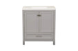 30' Freestanding Bathroom Vanity with Sink, Carrara Engineered Marble Vanity Top with Under-mounted Rectangular Ceramic Sink, Large Storage Soft-Close Door, Solid Wood Frame, Grey 24V03-30GR Default -DTYStore