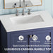 30' Freestanding Bathroom Vanity with Sink, Carrara Engineered Marble Vanity Top with Under-mounted Rectangular Ceramic Sink, Large Storage Soft-Close Door, Solid Wood Frame, Navy Blue 24V03-30NB Default -DTYStore