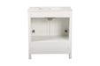 30' Freestanding Bathroom Vanity with Sink, Carrara Engineered Marble Vanity Top with Under-mounted Rectangular Ceramic Sink, Large Storage Soft-Close Door, Solid Wood Frame, White 24V03-30WH Default -DTYStore