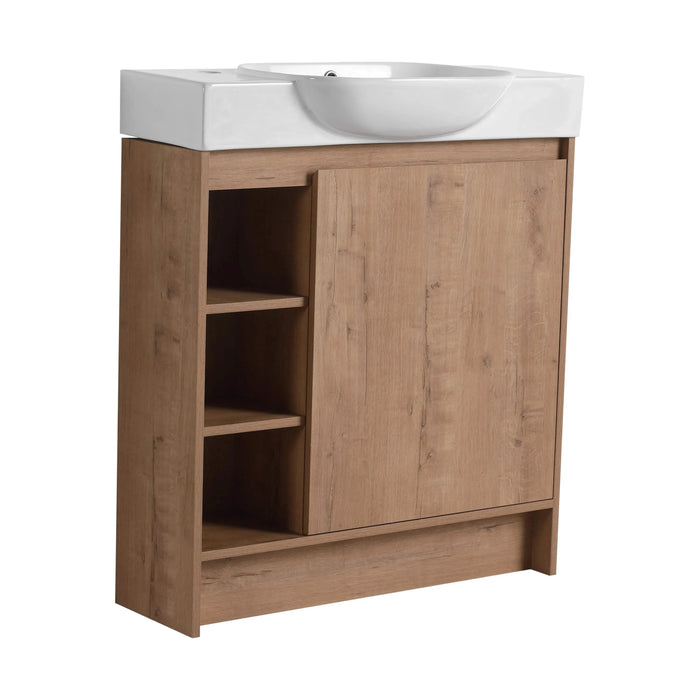 30'' Freestanding Bathroom Vanity with White Ceramic Sink & Soft-Close Door, KD-Packing Default -DTYStore