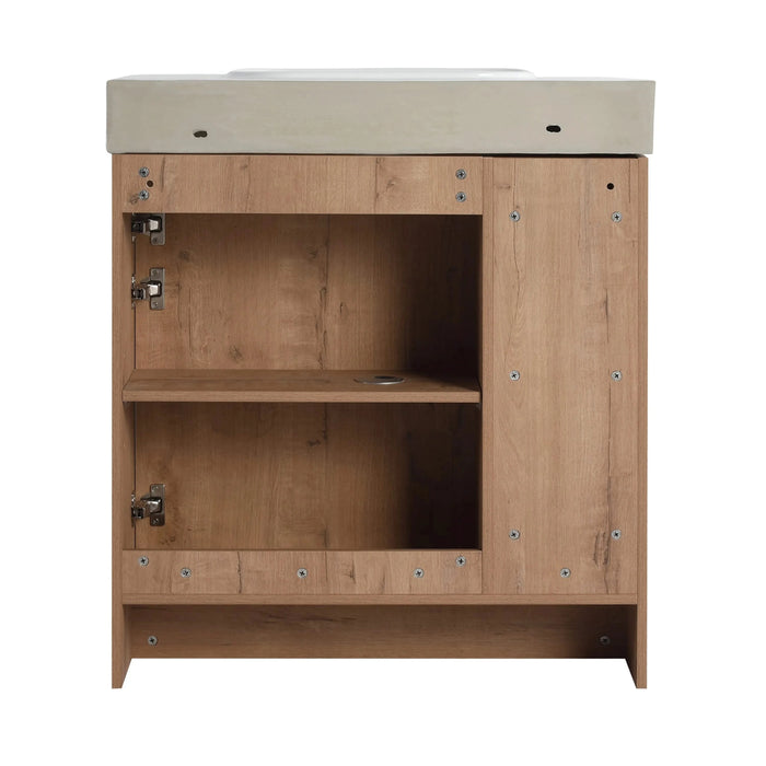 30'' Freestanding Bathroom Vanity with White Ceramic Sink & Soft-Close Door, KD-Packing Default -DTYStore