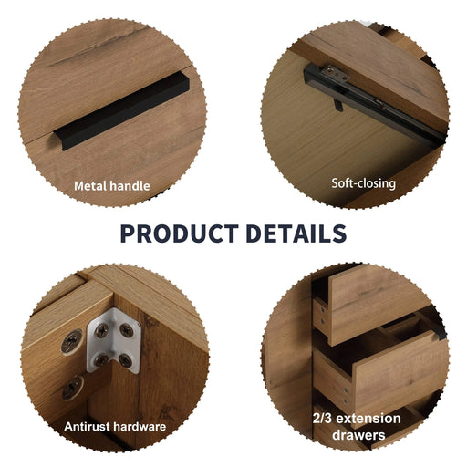 30 Inch Bathroom Vanity With Top(G-BVB01430LIMO-GRB3020MOWH) Default -DTYStore