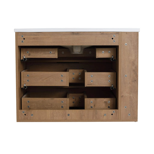 30 Inch Bathroom Vanity With Top(G-BVB01430LIMO-GRB3020MOWH) Default -DTYStore