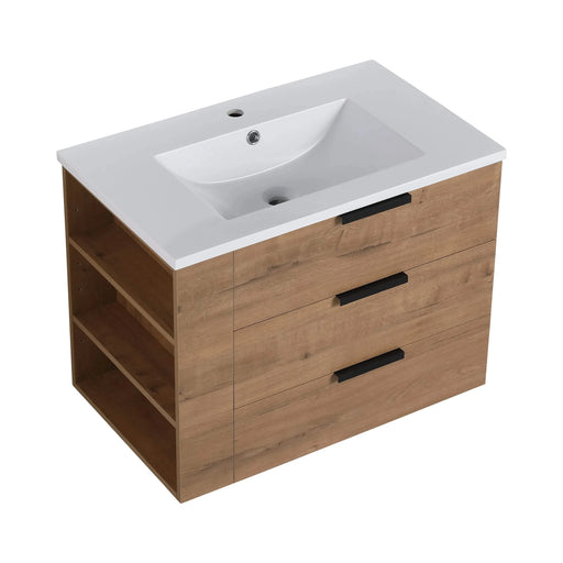 30 Inch Bathroom Vanity With Top(G-BVB01430LIMO-GRB3020MOWH) Default -DTYStore