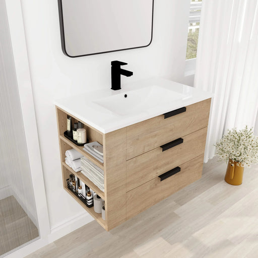 30 Inch Bathroom Vanity With Top(G-BVB01430LIMO-GRB3020MOWH) Default -DTYStore