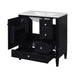 30 Inch Bathroom Vanity with Ceramic Sink, Black Bathroom with 3 Drawers, Solid Wood Frame Modern Bathroom Storage Cabinet , Ideal for Home Default -DTYStore
