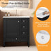 30 Inch Bathroom Vanity with Ceramic Sink, Black Bathroom with 3 Drawers, Solid Wood Frame Modern Bathroom Storage Cabinet , Ideal for Home Default -DTYStore