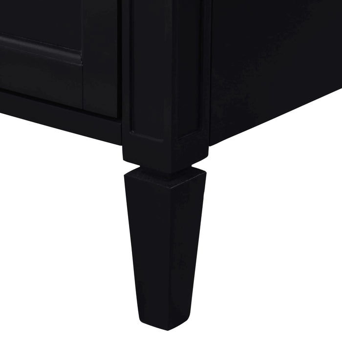 30 Inch Bathroom Vanity with Ceramic Sink, Black Bathroom with 3 Drawers, Solid Wood Frame Modern Bathroom Storage Cabinet , Ideal for Home Default -DTYStore