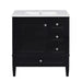 30 Inch Bathroom Vanity with Ceramic Sink, Black Bathroom with 3 Drawers, Solid Wood Frame Modern Bathroom Storage Cabinet , Ideal for Home Default -DTYStore