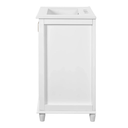 30 Inch Bathroom Vanity with Ceramic Sink, Freestanding Bathroom Vanity Set with Hidden Drawer, Storage Cabinet for Bathroom, Solid Wood Frame Bathroom Cabinet Default -DTYStore